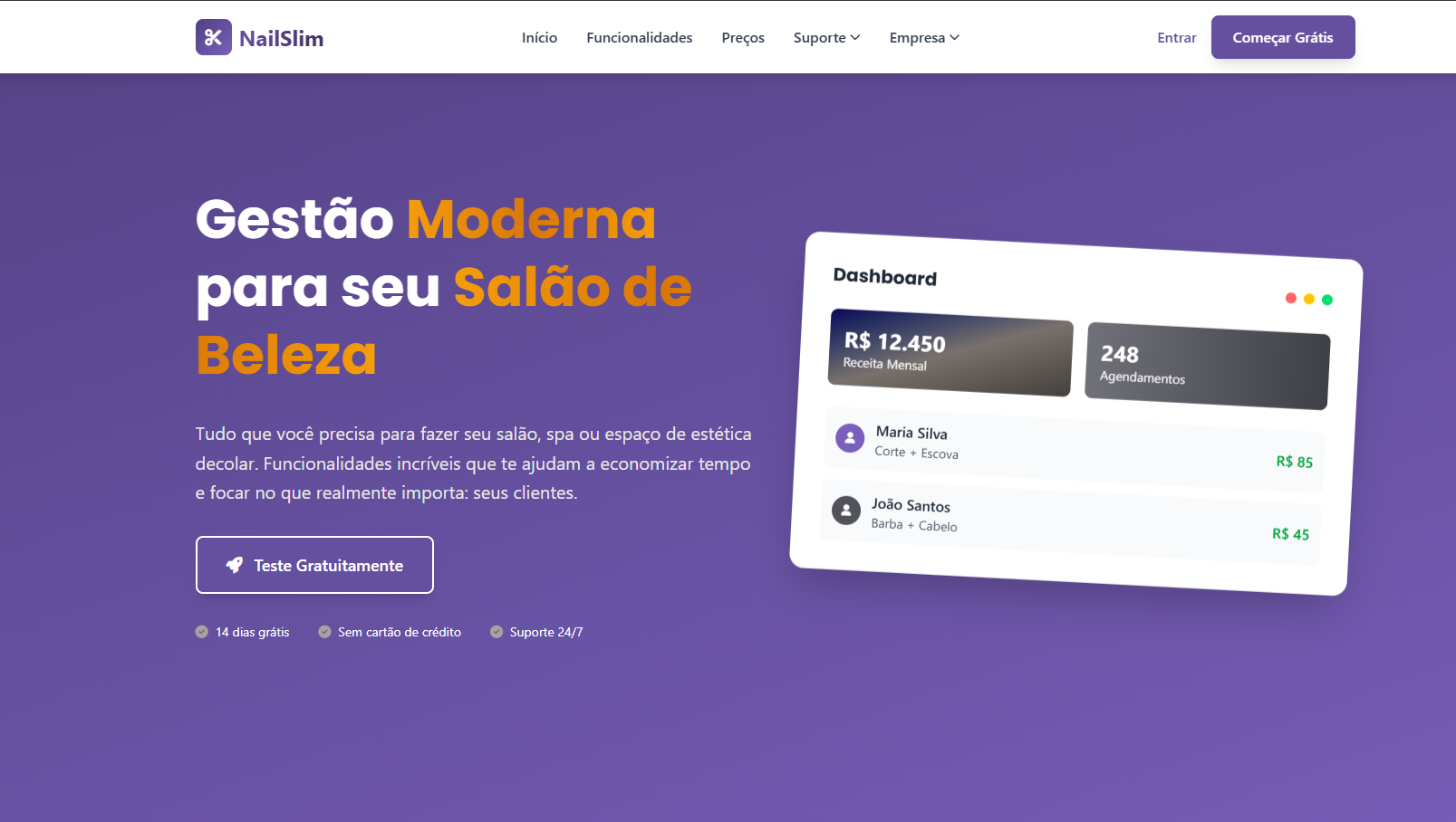 Gestão Moderna para Salão de Beleza